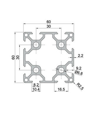 Anodizado 4040 T ranure la protuberancia de aluminio para la tabla del CNC