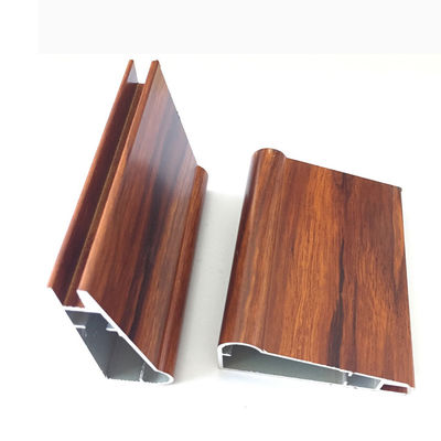 Perfil de aluminio de los muebles de madera del grano de la puerta moderna del armario de cocina T6